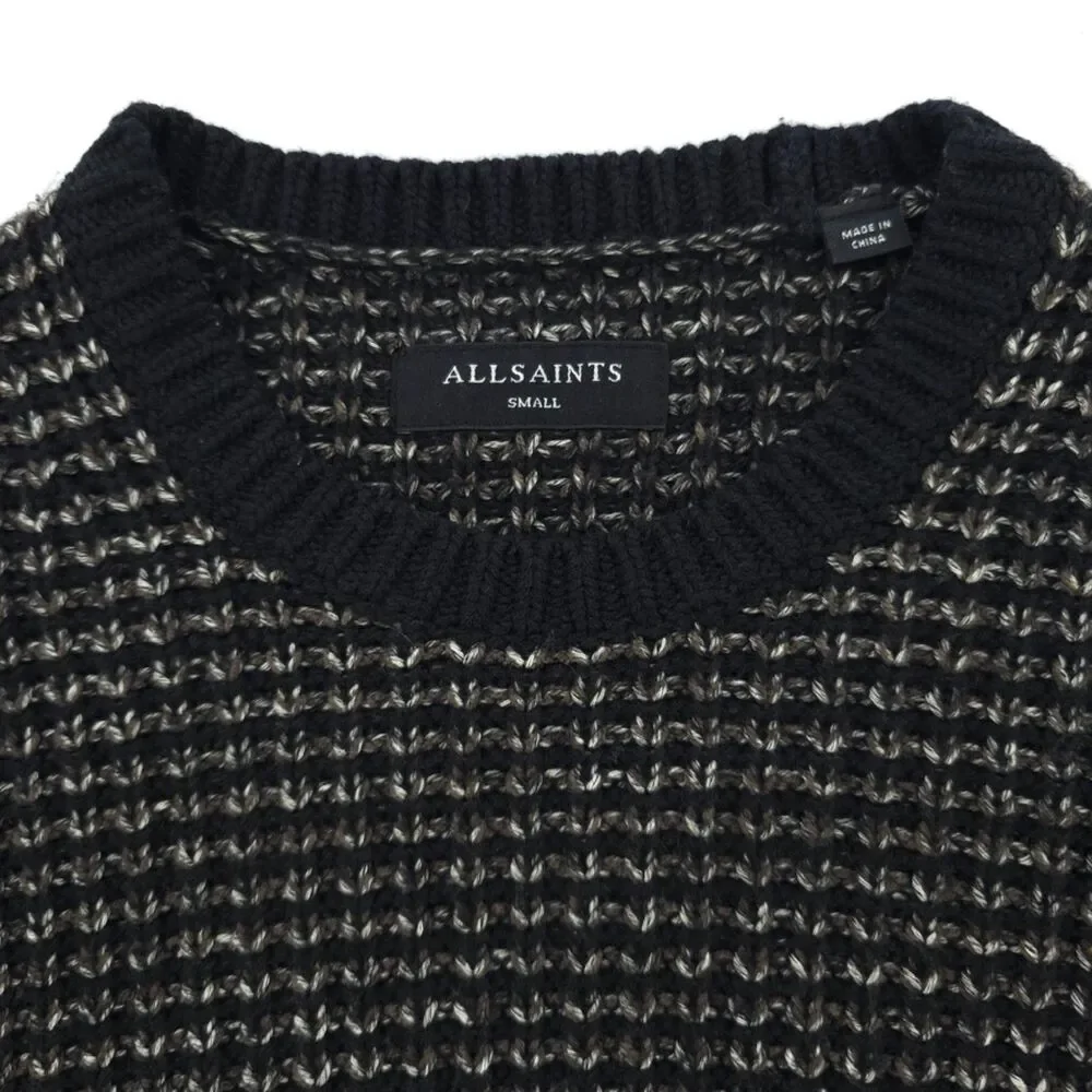 ALLSAINTS Wool Larkk Crew Sweater Chunky Knit Minimal Grunge Streetwear Indie